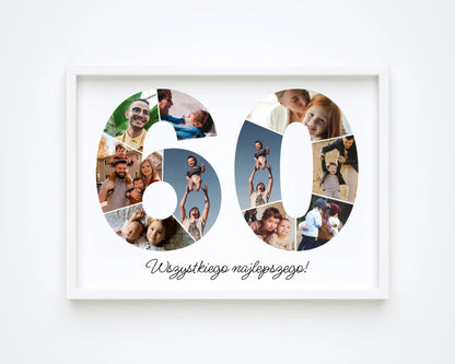 Personalizowany kolaż zdjęć na 60 urodziny – wyjątkowy prezent (60–69)