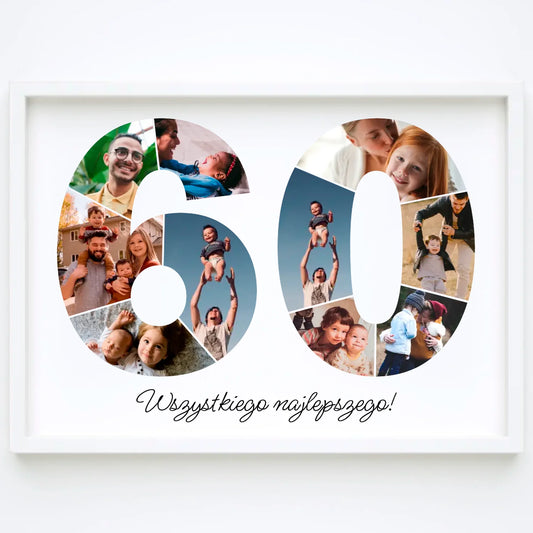 Personalizowany kolaż zdjęć na 60 urodziny – wyjątkowy prezent (60–69)