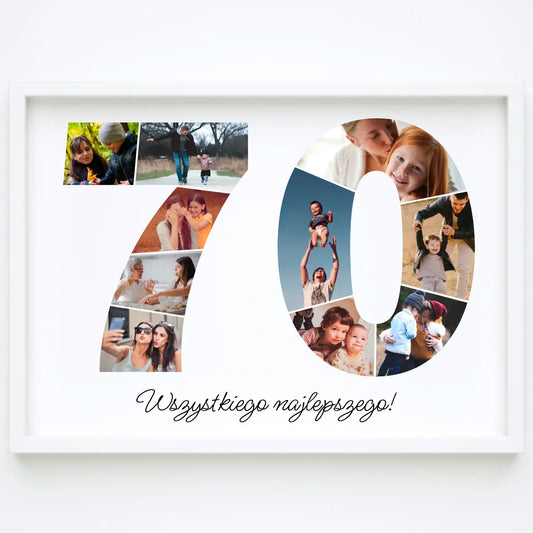 Personalizowany kolaż zdjęć na 70 urodziny – wyjątkowy prezent (70–79)
