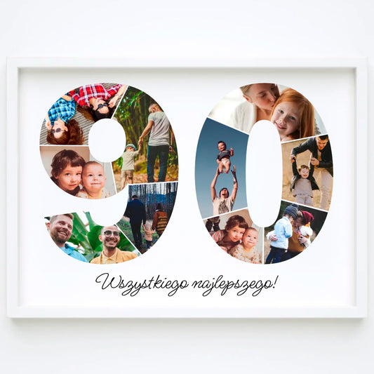 Personalizowany kolaż zdjęć na 90 urodziny – wyjątkowy prezent (90–99)