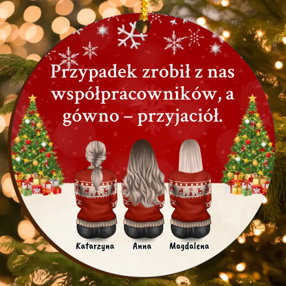 Personalizowana ozdoba świąteczna z postaciami i własnym tekstem