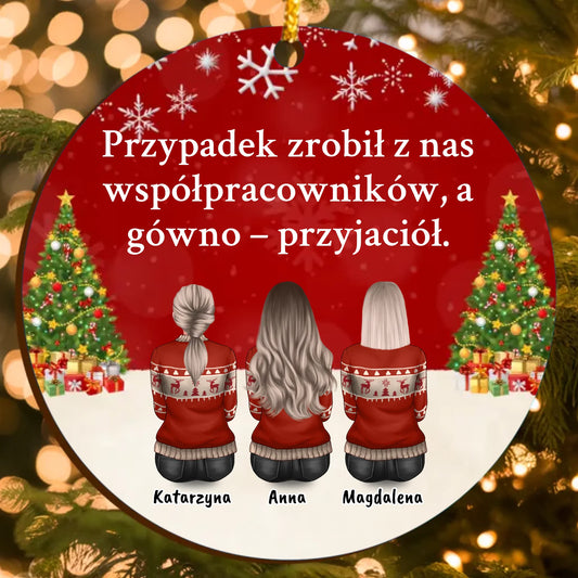 Personalizowana ozdoba świąteczna z postaciami i własnym tekstem