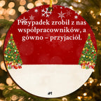 Personalizowana ozdoba świąteczna z postaciami oraz własnym tekstem