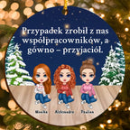 Personalizowana ozdoba świąteczna z postaciami oraz własnym tekstem