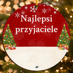 Personalizowana ozdoba świąteczna z postaciami (do 6 osób) oraz własnym tekstem