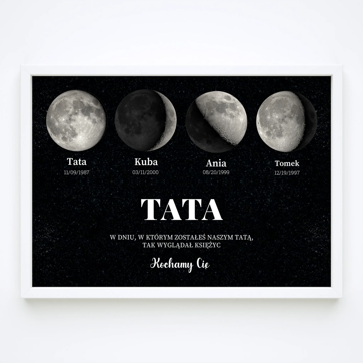 Personalizowany plakat w ramie - faza księżyca dla taty – 2